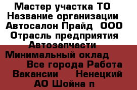 Мастер участка ТО › Название организации ­ Автосалон Прайд, ООО › Отрасль предприятия ­ Автозапчасти › Минимальный оклад ­ 20 000 - Все города Работа » Вакансии   . Ненецкий АО,Шойна п.